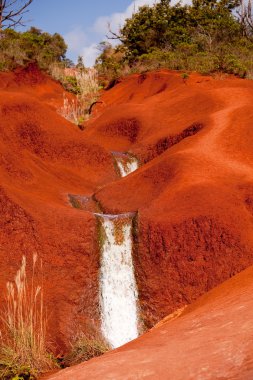 Water cascades in Waimea Canyon clipart