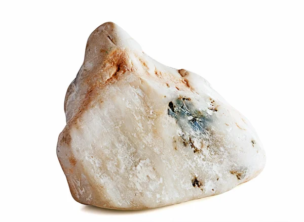 Білий камінь з прожилками рожевого і блакитного — стокове фото