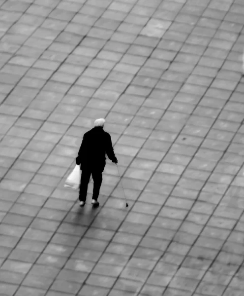 stock image The lonely, old grandfather on empty sid