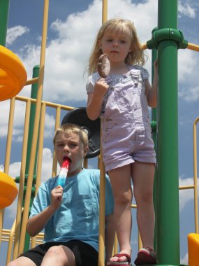 Cooling down st the playground clipart