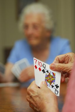 Seniors gambling clipart