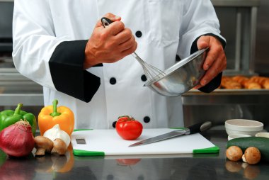 Chef with vegetables clipart