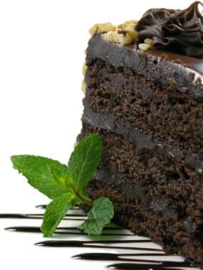 Chocolate cake close up clipart