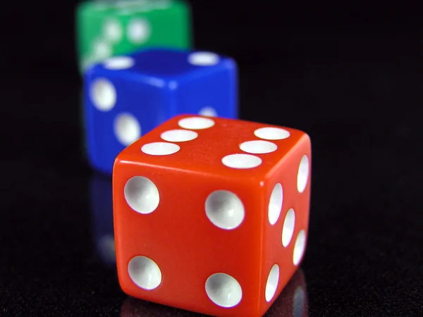 Rgb dice in a row — Stock Photo, Image