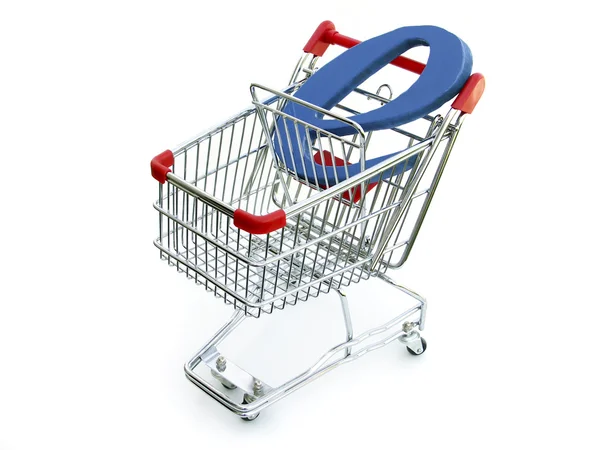 E-commerce shopping cart (bovenaanzicht) — Stockfoto