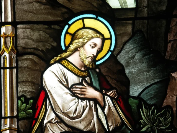 Kristus i målat glas — Stockfoto