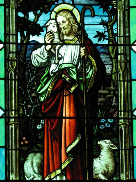 Jezus met lam — Stockfoto