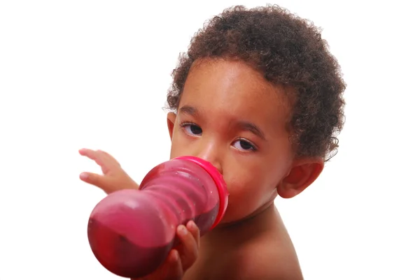 Multi-racial baby drinking — Stock Photo, Image