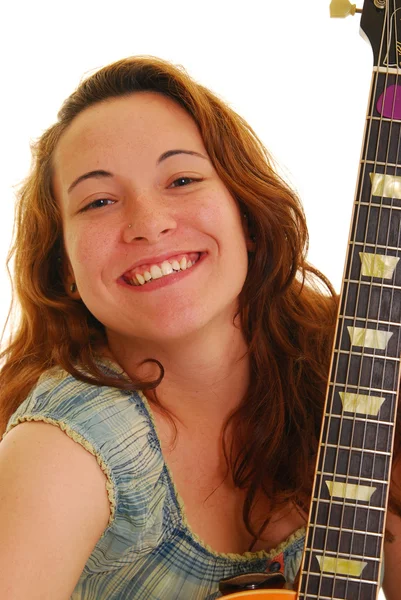 Nő gitárral — Stock Fotó