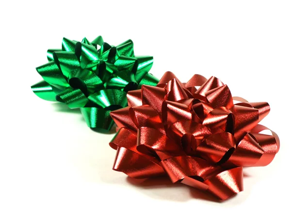 Red and green bows — Stock Photo, Image