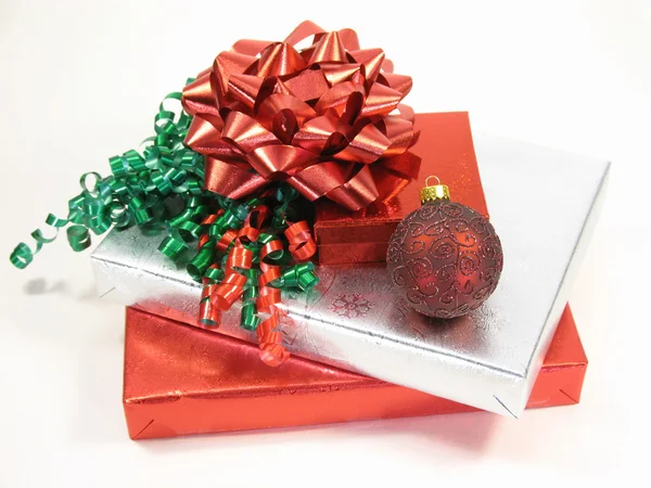 Christmas presents and ornament — Stock Photo, Image
