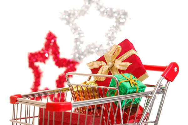 Natal vista lateral de compras — Fotografia de Stock