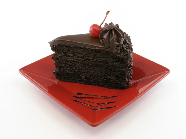 巧克力蛋糕整盘 — 图库照片