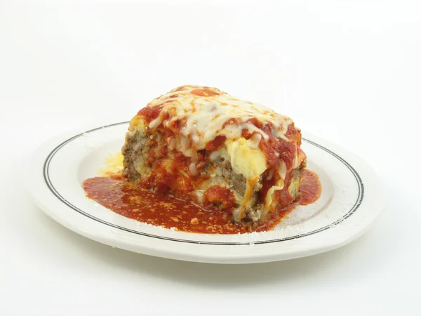 Lasagna whole plate — Stock Photo, Image