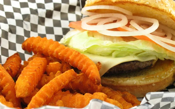 Close up of diner style burger — Stock Photo, Image
