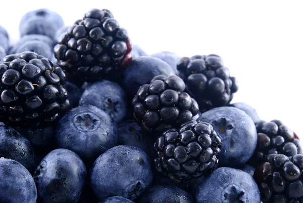 Blackberries and blueberries in a pile Stock Photo