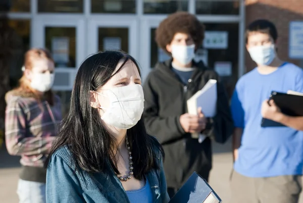 Gripe suína na escola — Fotografia de Stock