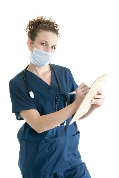 Nurse taking notes Stock Photo