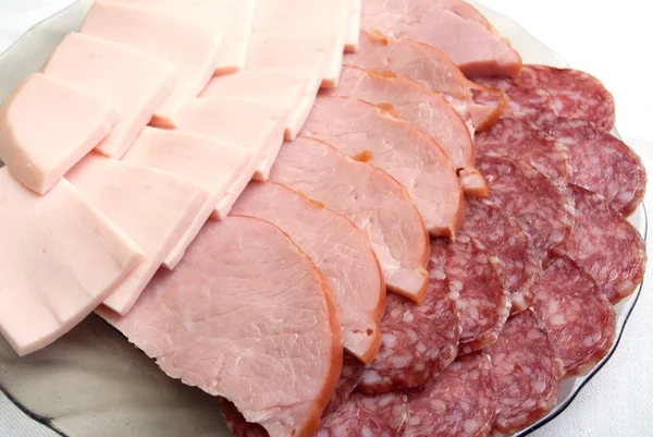 Salad of sausage and ham — Stock Photo, Image