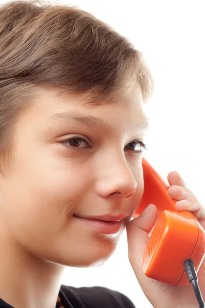 Eski kırmızı telefon — Stok fotoğraf