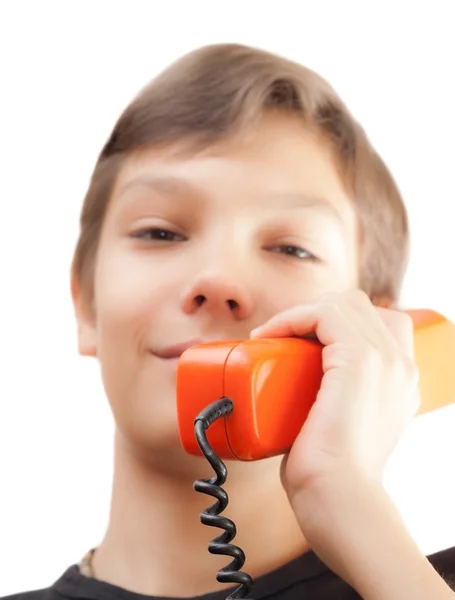 Παλιά κόκκινο τηλέφωνο — Φωτογραφία Αρχείου