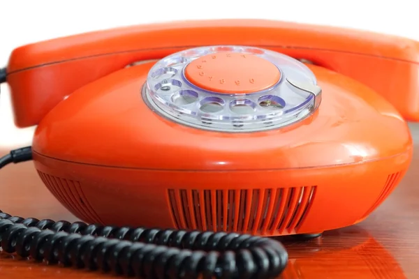 Starý červený telefon — Stock fotografie