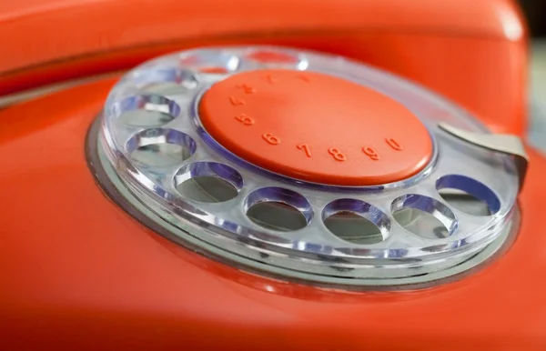Starý červený telefon — Stock fotografie