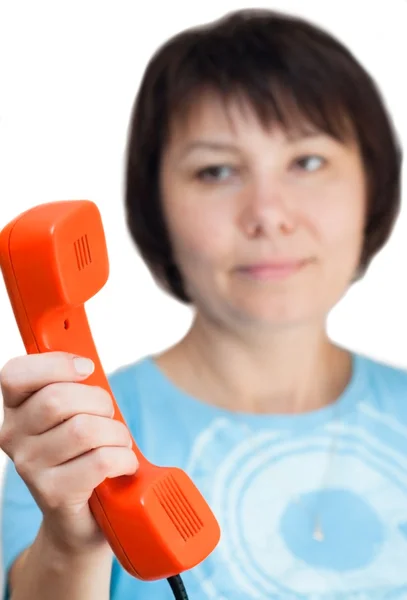 Γυναίκα, μιλώντας στο τηλέφωνο. — Φωτογραφία Αρχείου