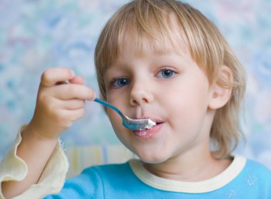 Child eating clipart