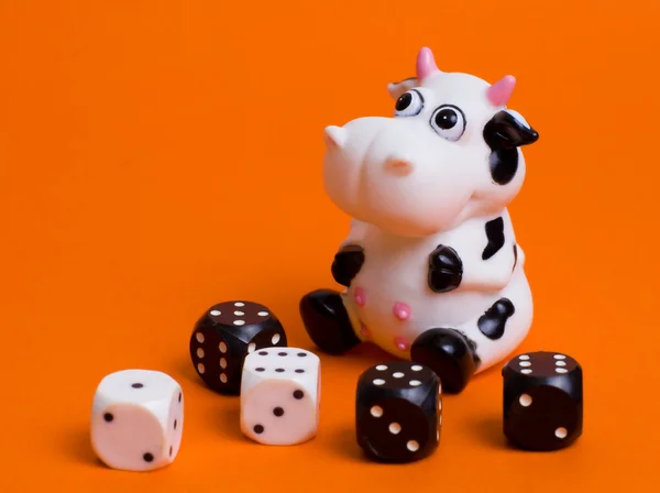 Cow and cubes — Stock Photo, Image