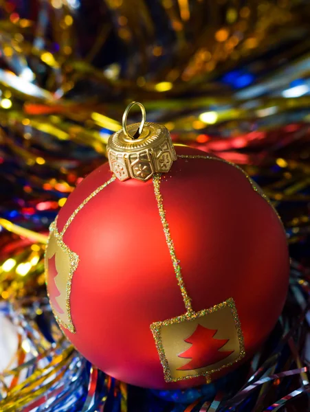 Palla rossa di Natale — Foto Stock