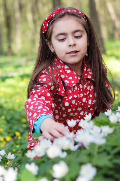 Flicka i blommor — Stockfoto