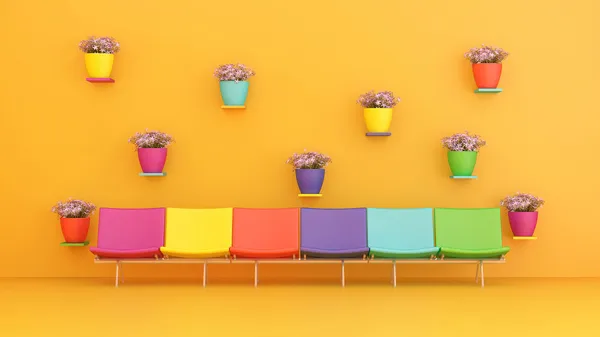 Chaises multicolores — Photo