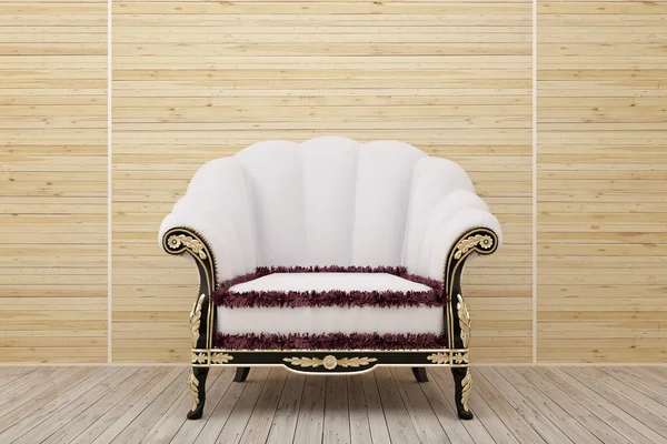 肘掛け椅子、木造の部屋で — ストック写真