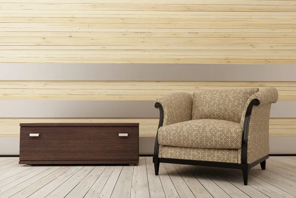 Fotel w drewnianych room_2 — Zdjęcie stockowe