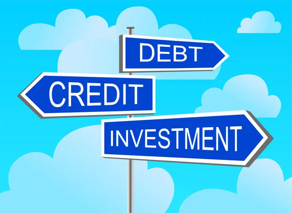 Индекс инвестиций, кредитов, долга — стоковый вектор