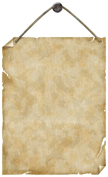 Starý papír s hřebíkem — Stock fotografie