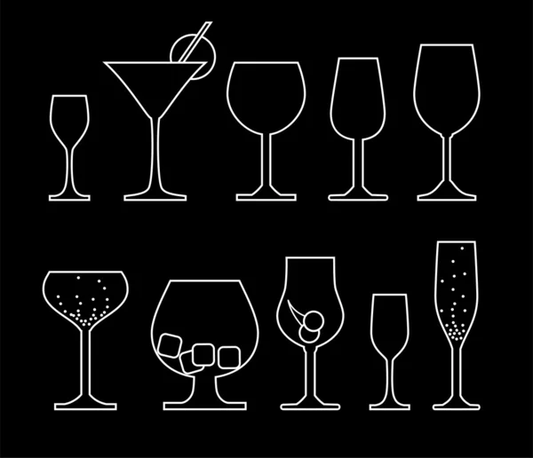 Bebida alcoólica e vidro —  Vetores de Stock