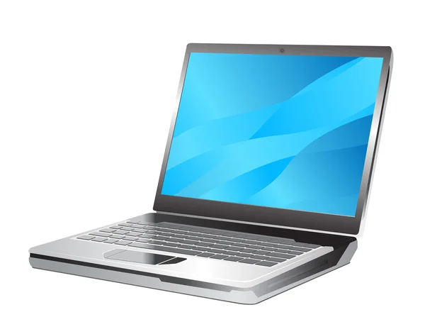 stock vector Light grey modern laptop