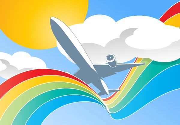 Repülőgép-felhők — Stock Vector