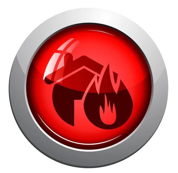 Casa em chamas, ícone do vetor — Vetor de Stock