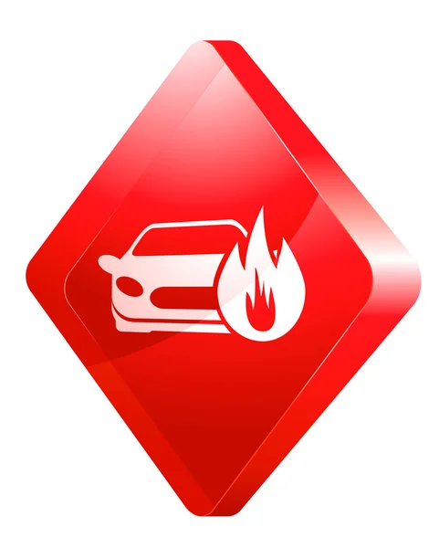 Brennendes Auto, Vektor-Symbol — Stockvektor