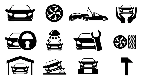 Conjunto de iconos vectoriales para empresa de servicios de automóviles — Vector de stock