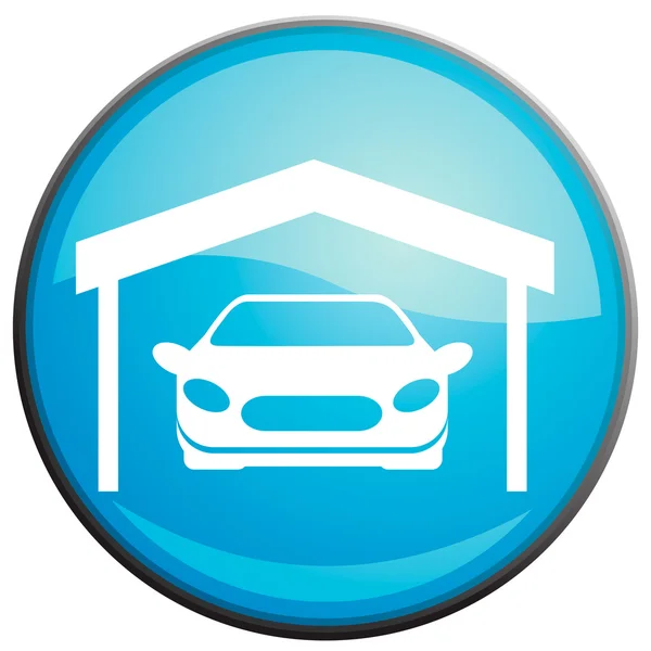 Auto in de garage, vector pictogram — Wektor stockowy