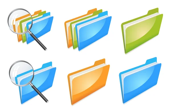Zestaw ikon folderów — Wektor stockowy