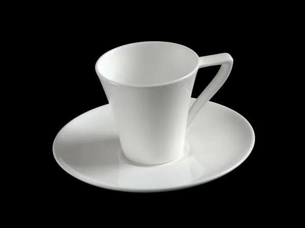 黒地に白いコーヒー カップ — ストック写真