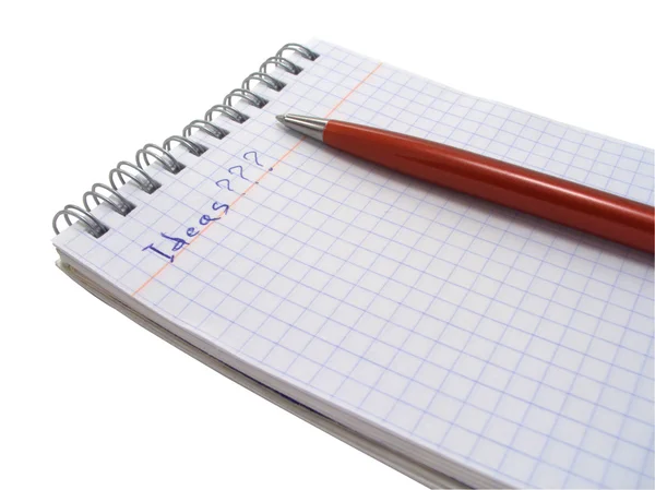 Caderno com uma caneta — Fotografia de Stock