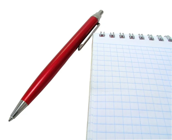 Caderno com uma caneta — Fotografia de Stock