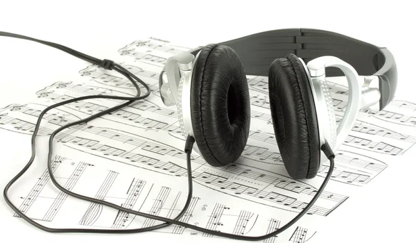 stock image Headphones and pages with notes