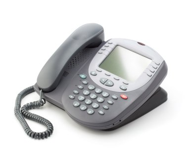 Office telephone with a large screen clipart